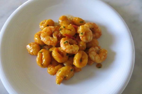 Gnocchi di zucca al ragù di gamberi piccante