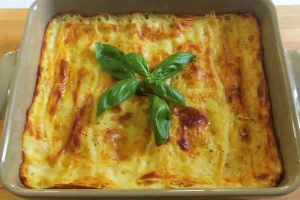 Lasagne ai formaggi e basilico