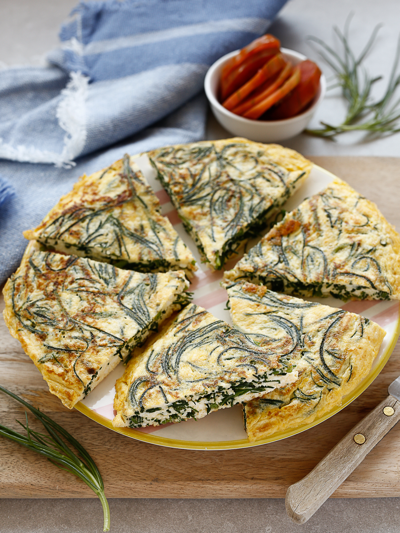 Frittata con agretti e ricotta