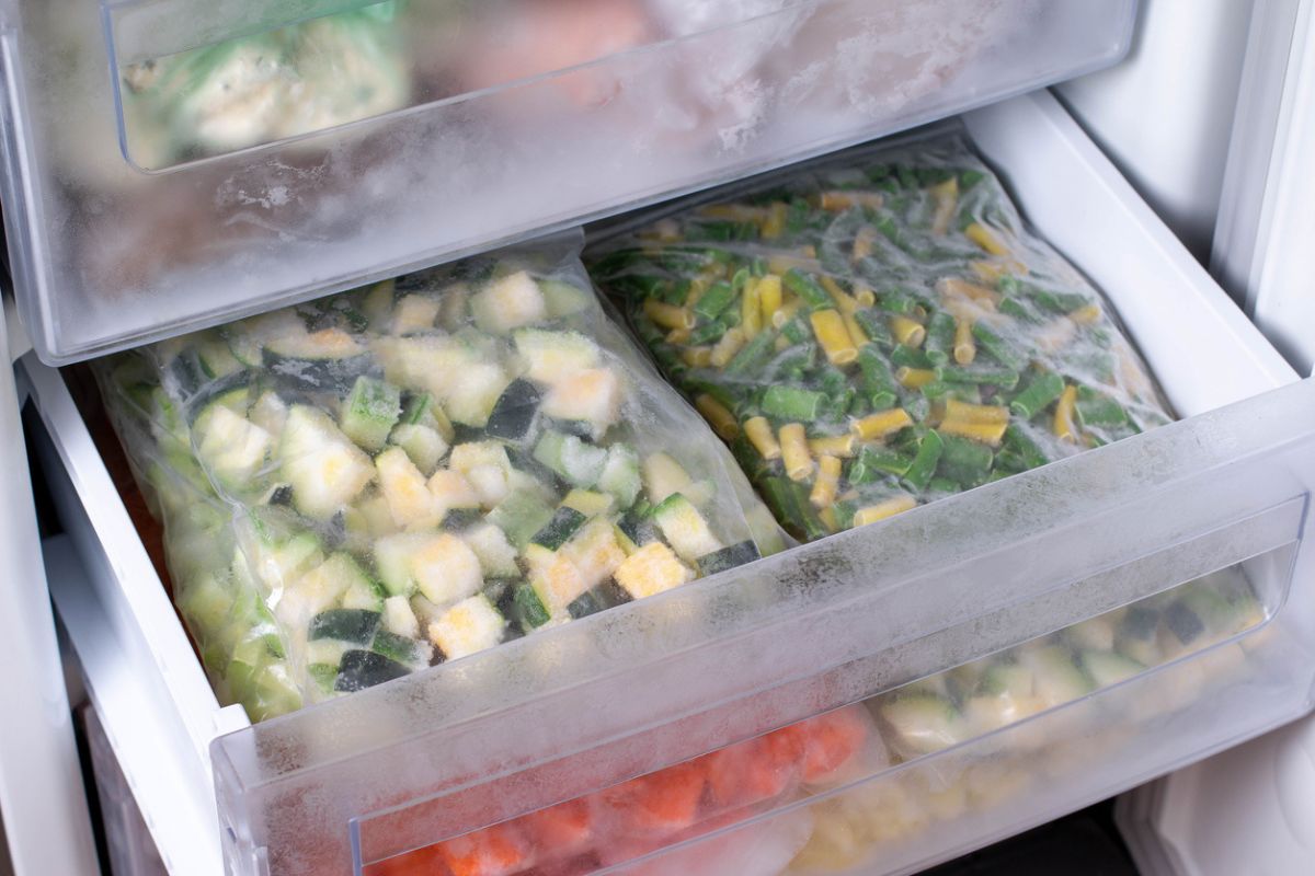 Zucchine congelate in freezer