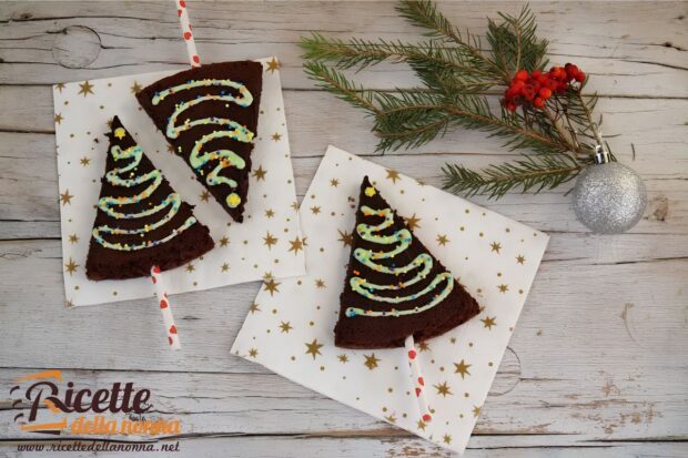 Brownies alberi di Natale, brownies natalizi