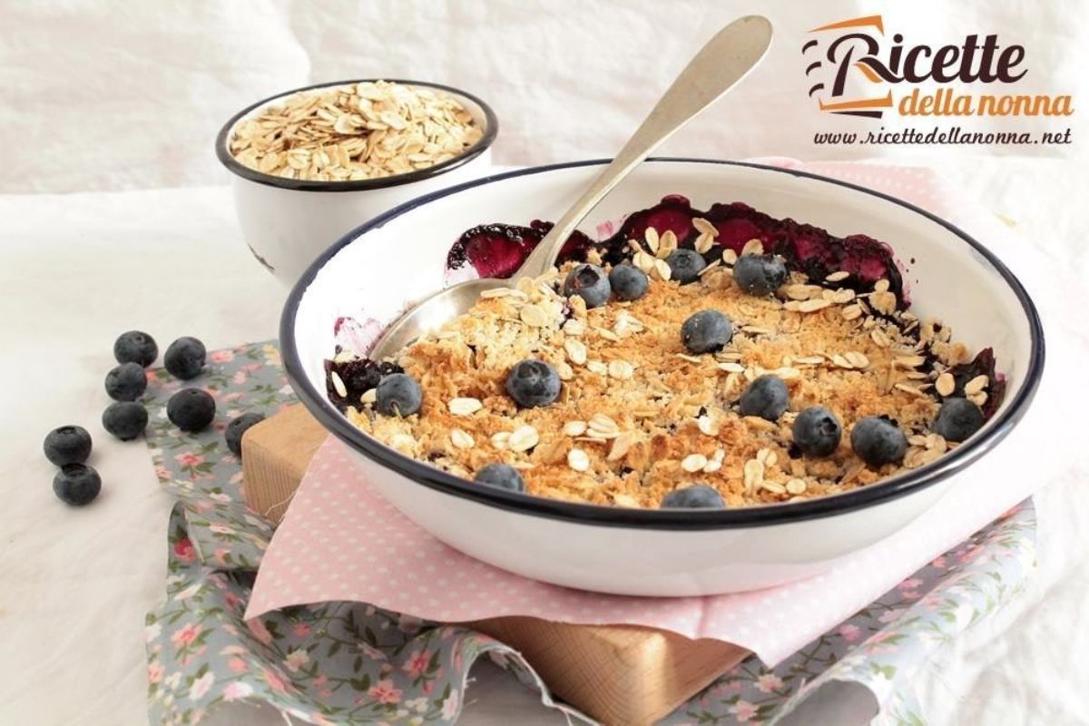 Crumble mirtilli e fiocchi d'avena